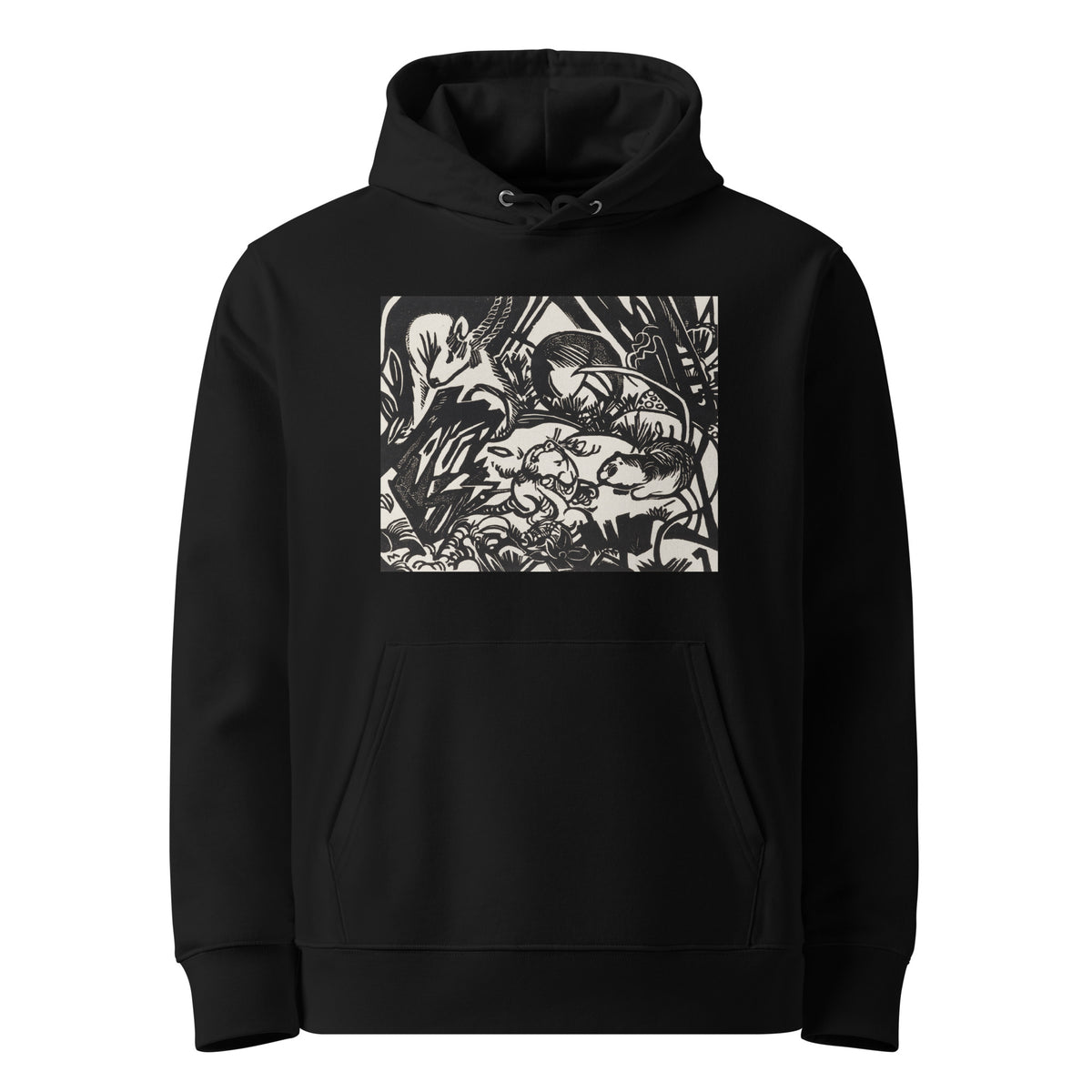 Black Hoodie From The Animal Legend Genius Print Premium