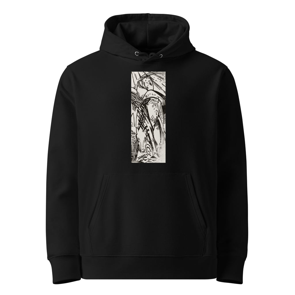 Black Hoodie Horses Print Premium