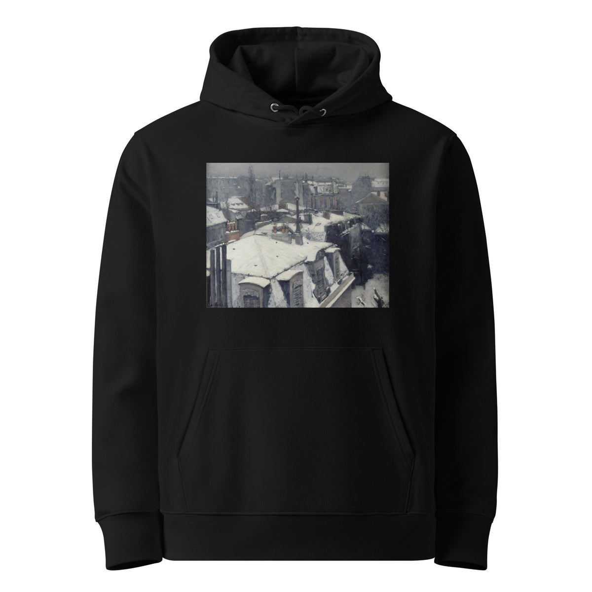 Black Hoodie Rooftops In The Snow Premium