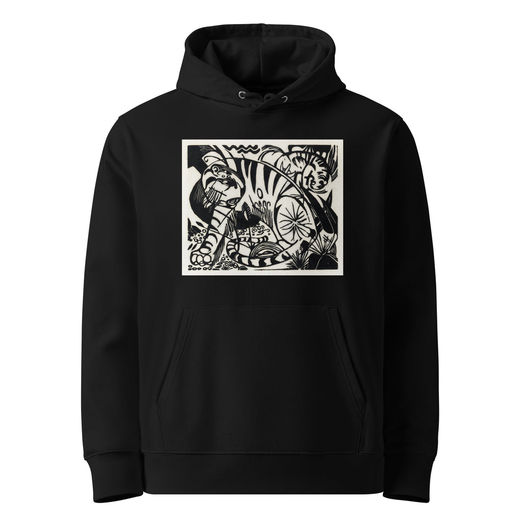 Black Hoodie Tiger Print Premium