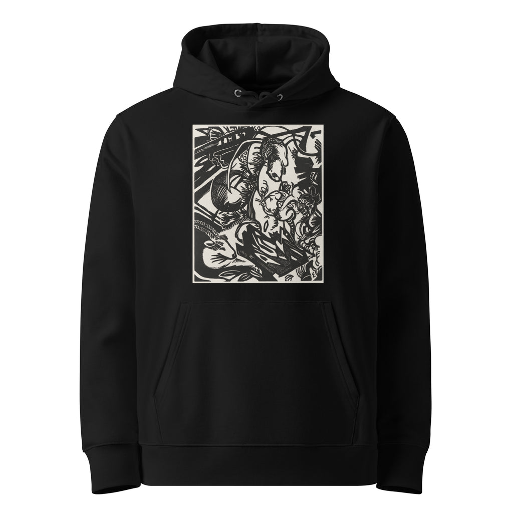 Black Hoodie Animal Legend Tierlegende Print Premium