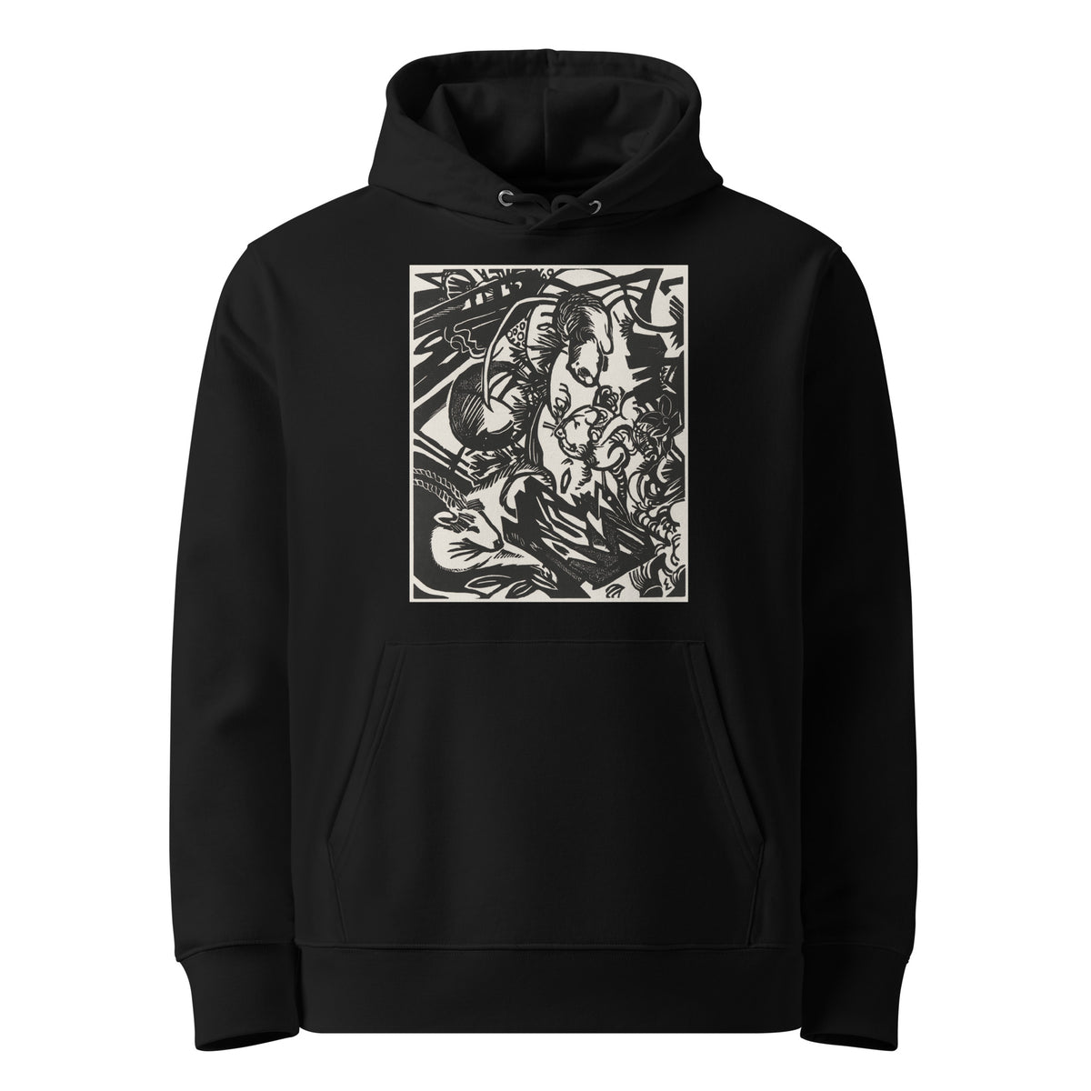 Black Hoodie Animal Legend Tierlegende Print Premium
