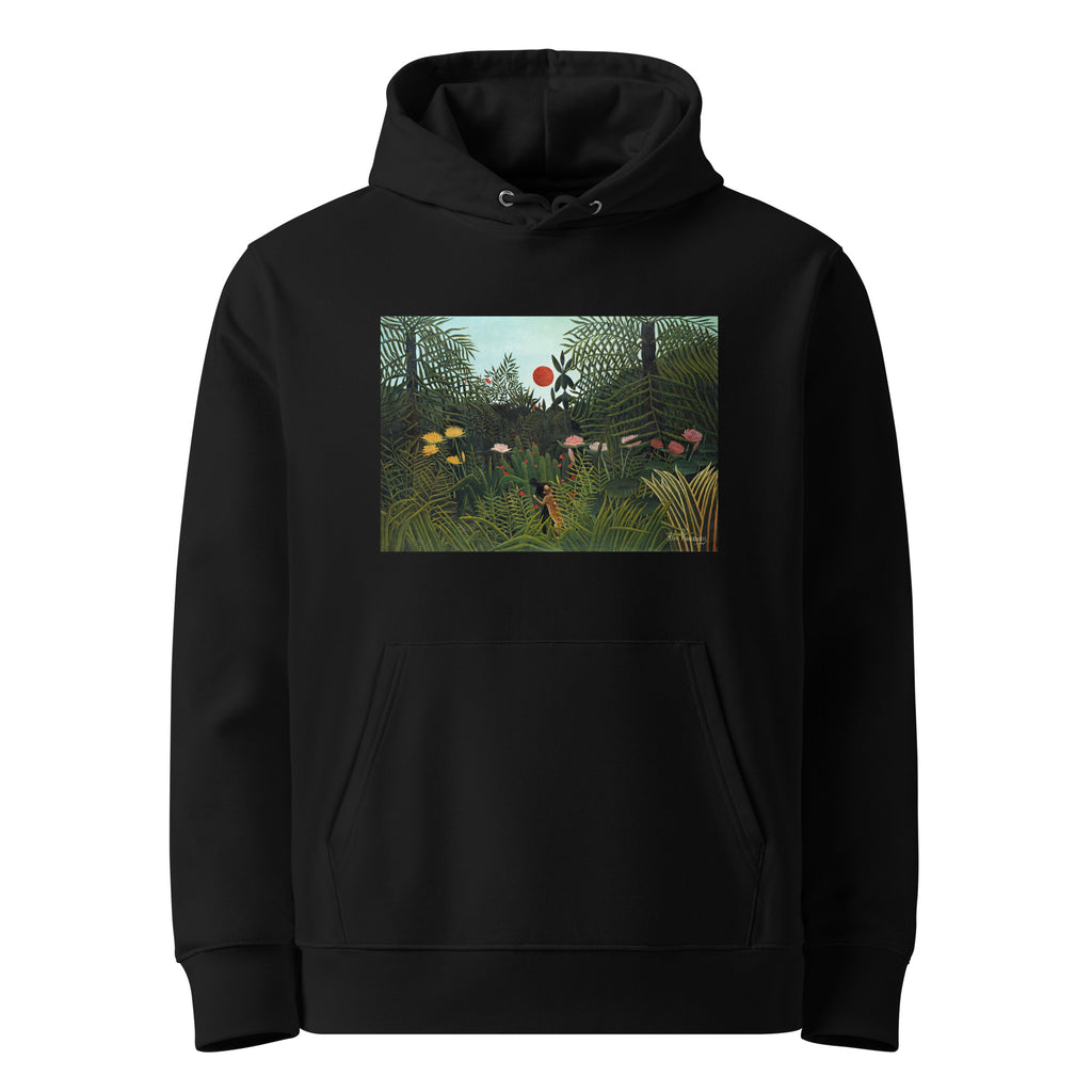 Black Hoodie Henri Rousseau Virgin Forest With Sunset Famous Painting Premium