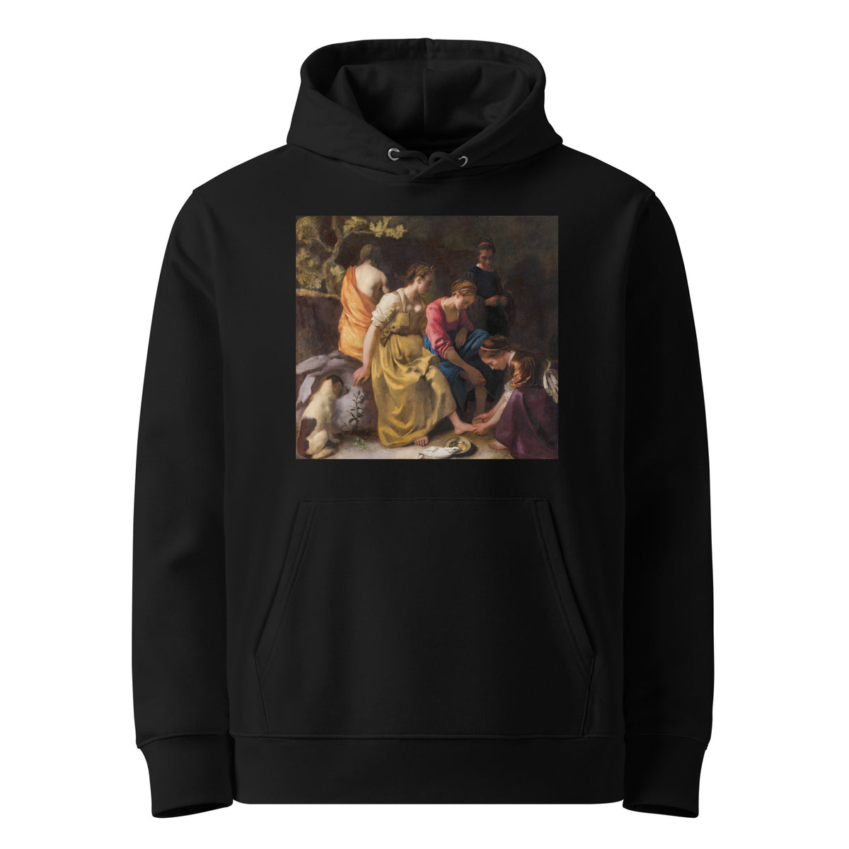 Black Hoodie Johannes Vermeer Diana And Her Nymphs Famous Painting Premium