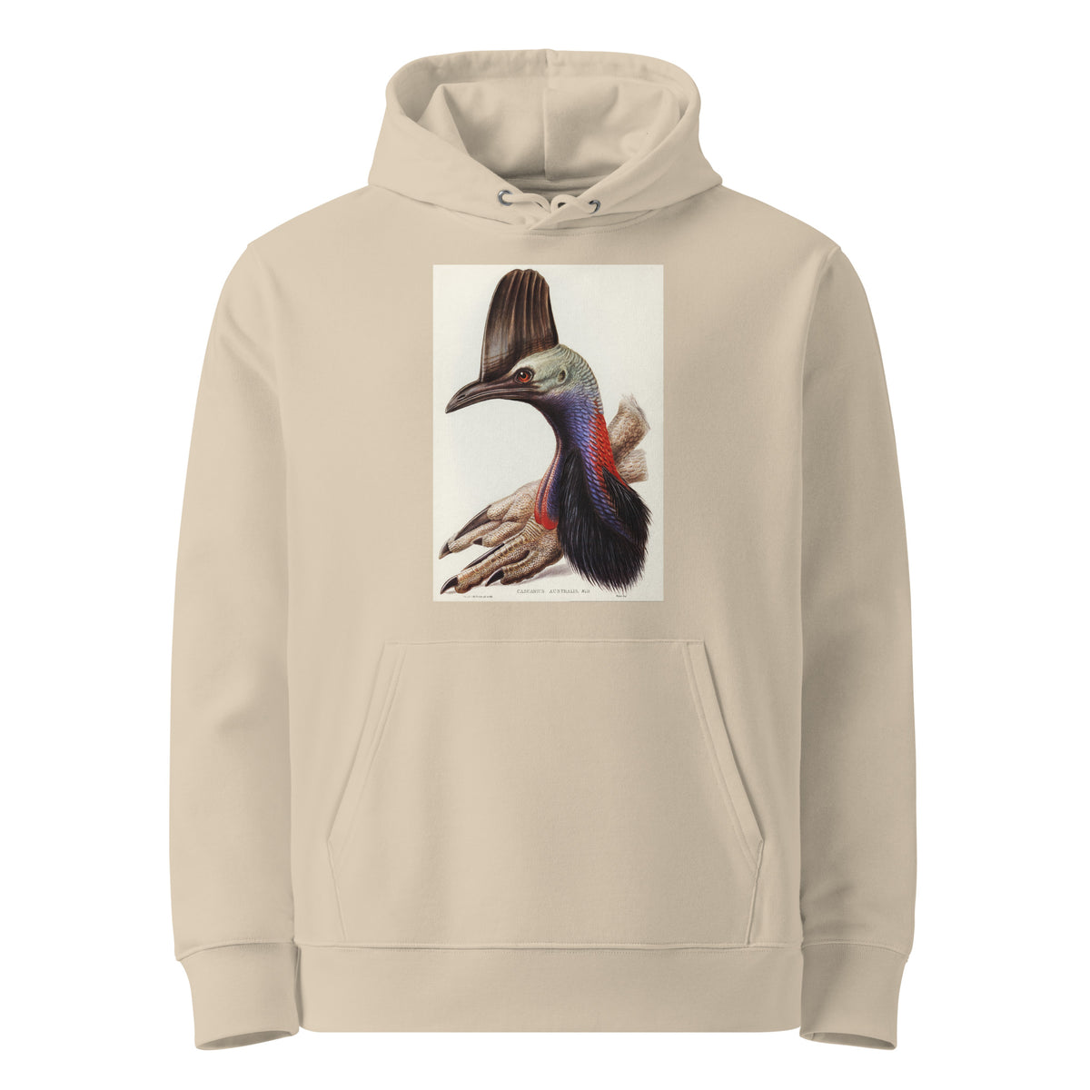 Desert Hoodie Australian Cassowary Casuarius Australis Illustrated - Elizabeth Gould 1804 Premium