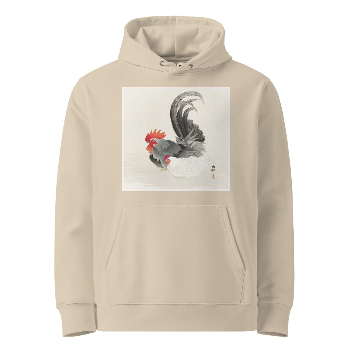 Desert Hoodie Chicken And Cock - Ohara Koson 1900 Premium
