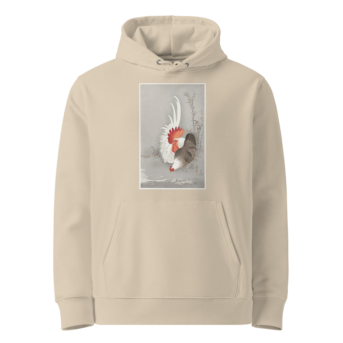Desert Hoodie Rooster And Chicken - Ohara Koson 1900 Premium