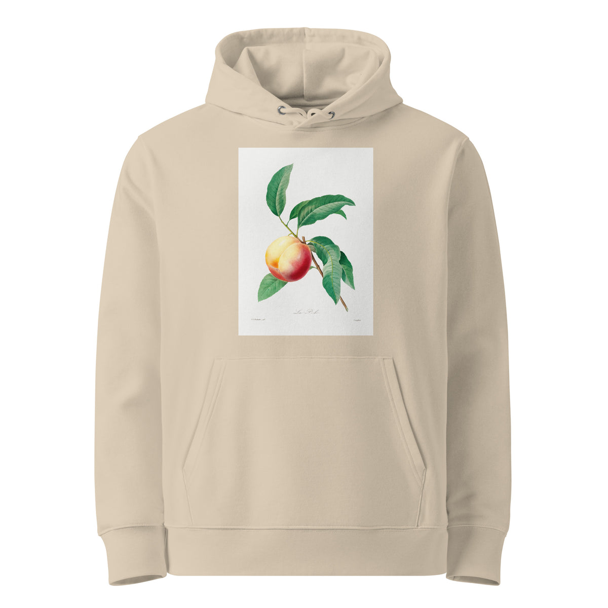 Desert Hoodie Peach Fruit On A Branch - Pierre-Joseph Redoute 1759 Premium