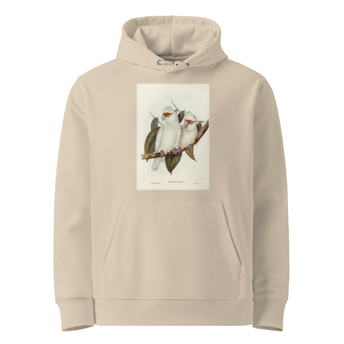 Desert Hoodie Long-Billed Cockatoo Licmetis Nasicus Illustrated - Elizabeth Gould 1804 Premium