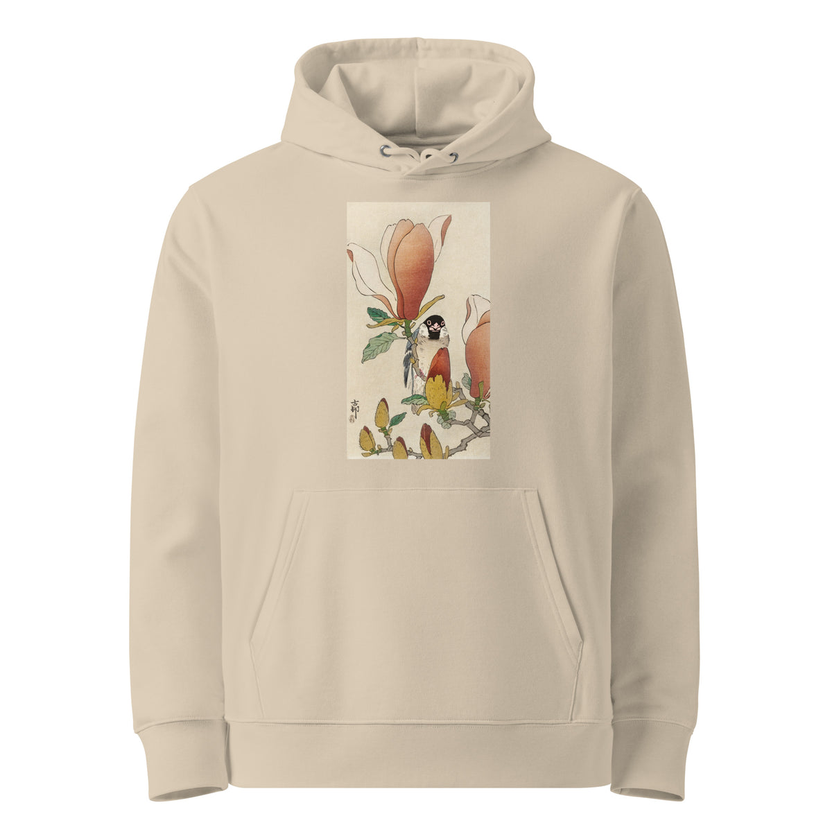 Desert Hoodie Sparrow On Blooming Magnolia Branch - Ohara Koson 1900 Premium