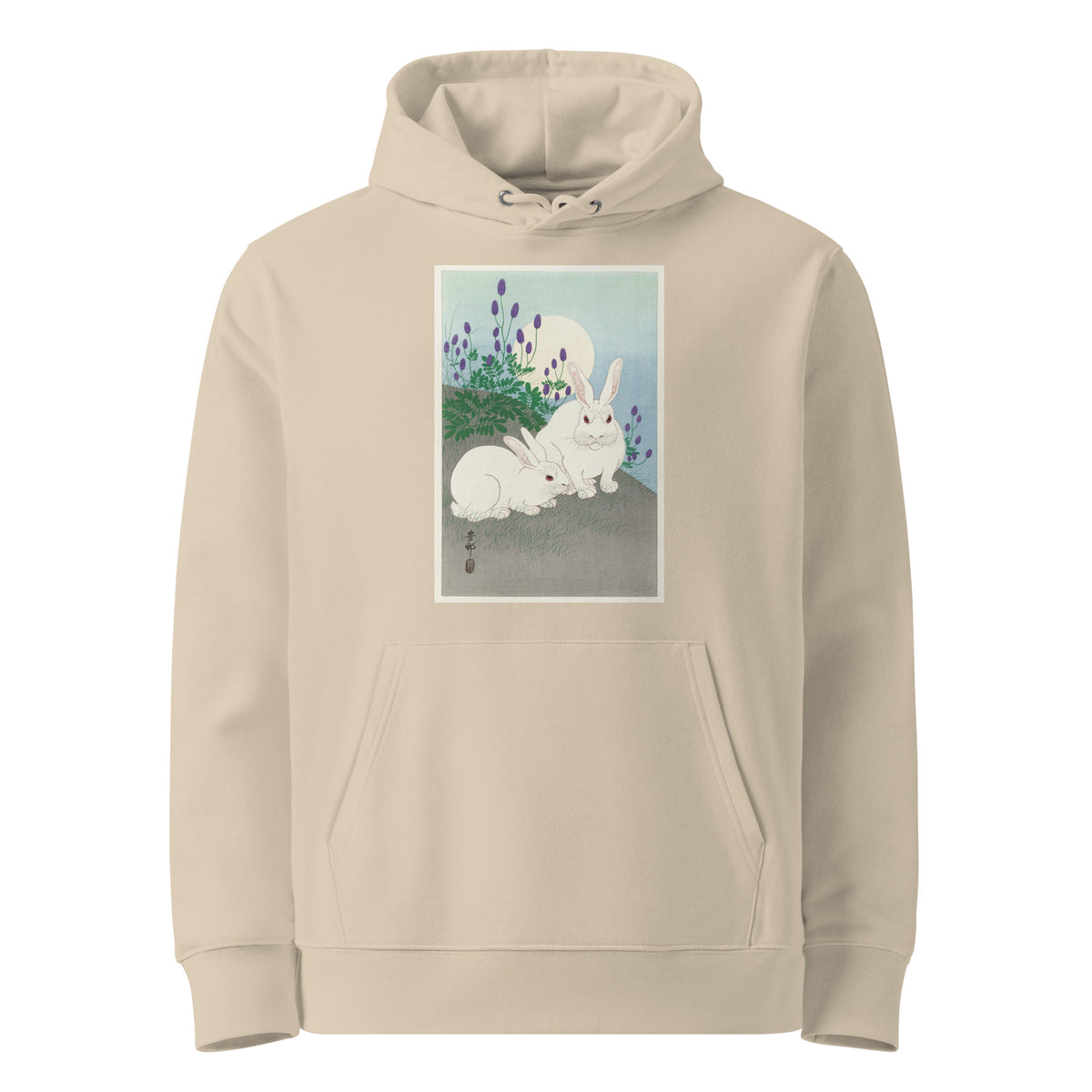 Desert Hoodie Rabbits At Full Moon - Ohara Koson 1920 Premium