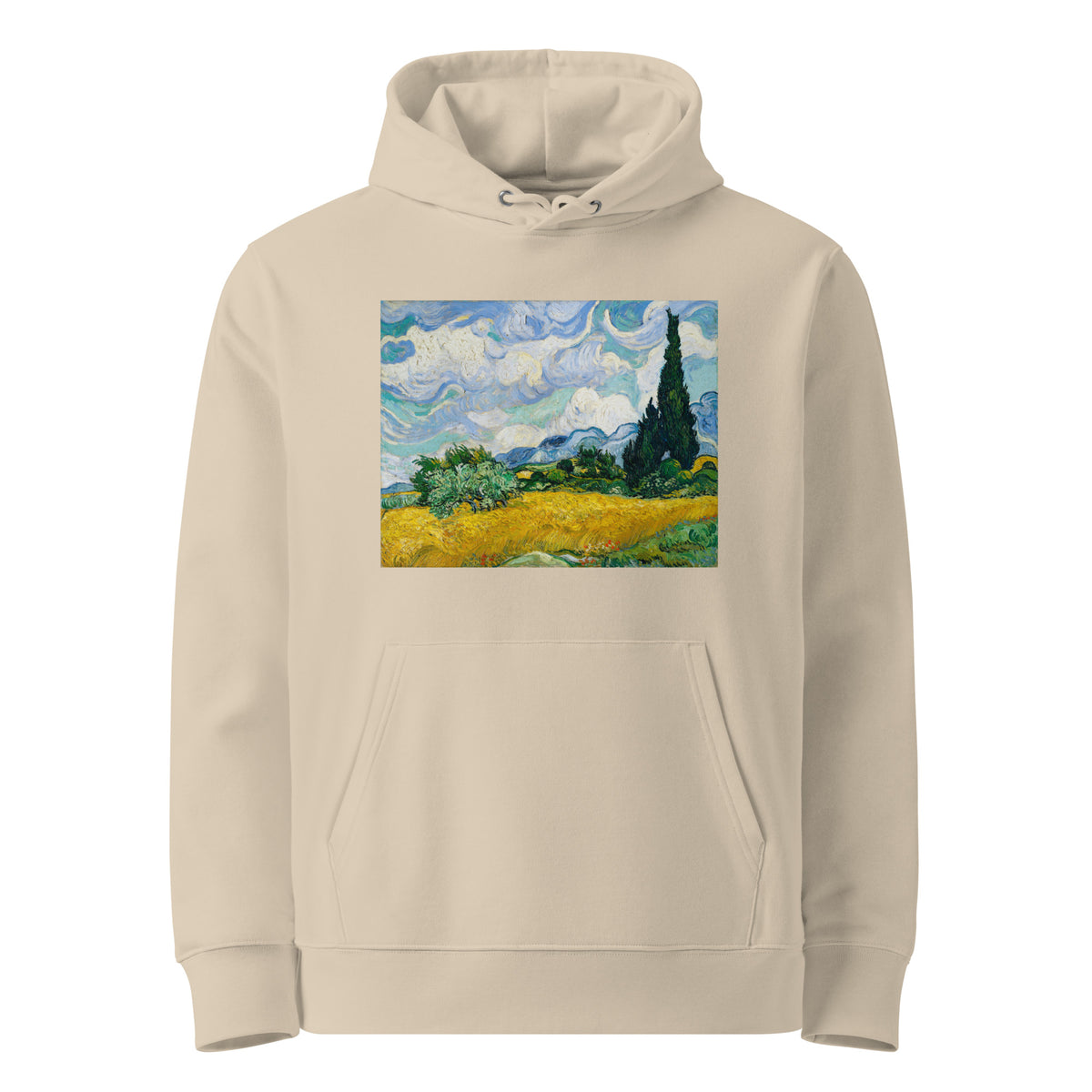 Desert Hoodie Vincent Van Gogh S Wheat Field With Cypresses Famous Painting Premium