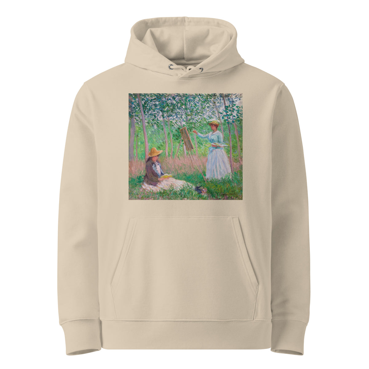 Desert Hoodie In The Woods At Giverny Blanche Hoschede At Her Easel With Suzanne Hoschede Reading Premium