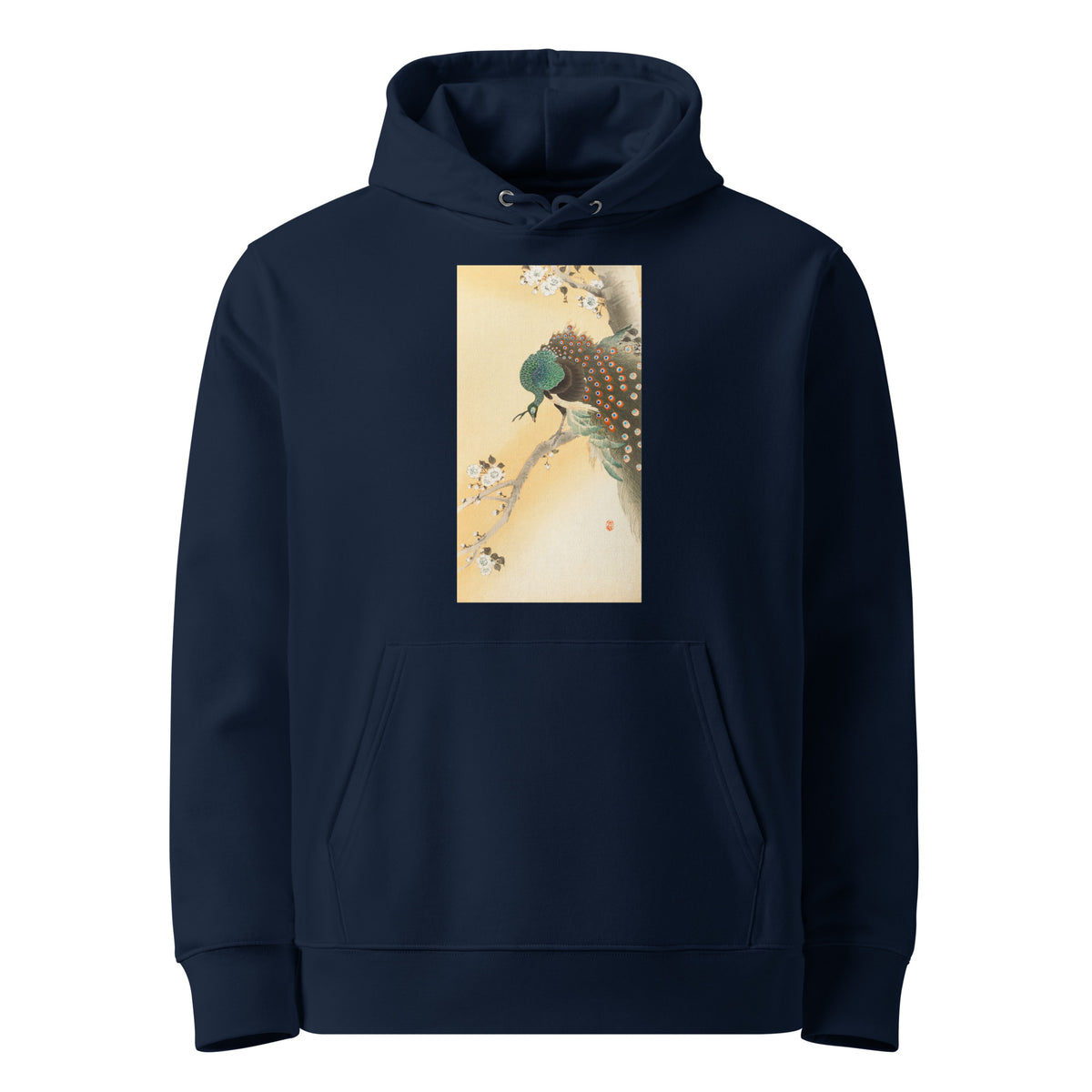 Navy Hoodie Peacock On A Cherry Blossom Tree - Ohara Koson 1900 Premium