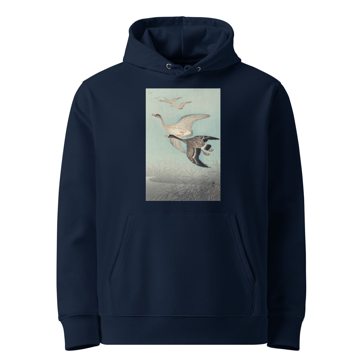 Navy Hoodie Great Geese In Flight - Ohara Koson 1925 Premium