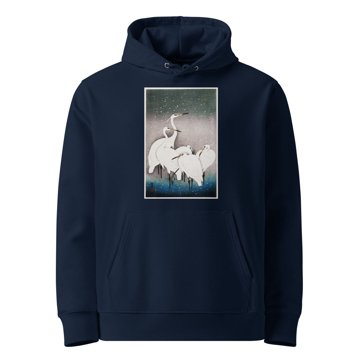 Navy Hoodie Group Of Egrets - Ohara Koson 1925 Premium