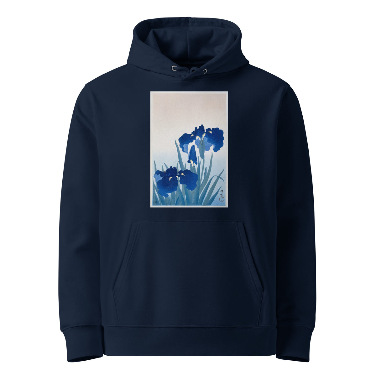 Navy Hoodie Iris Flowers - Ohara Koson 1925 Premium