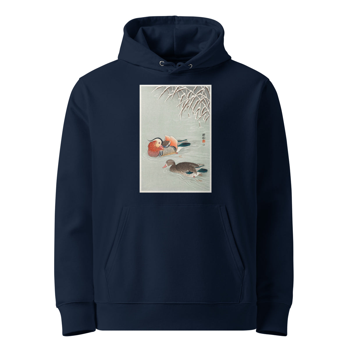 Navy Hoodie Mandarin Ducks - Ohara Koson 1925 Premium