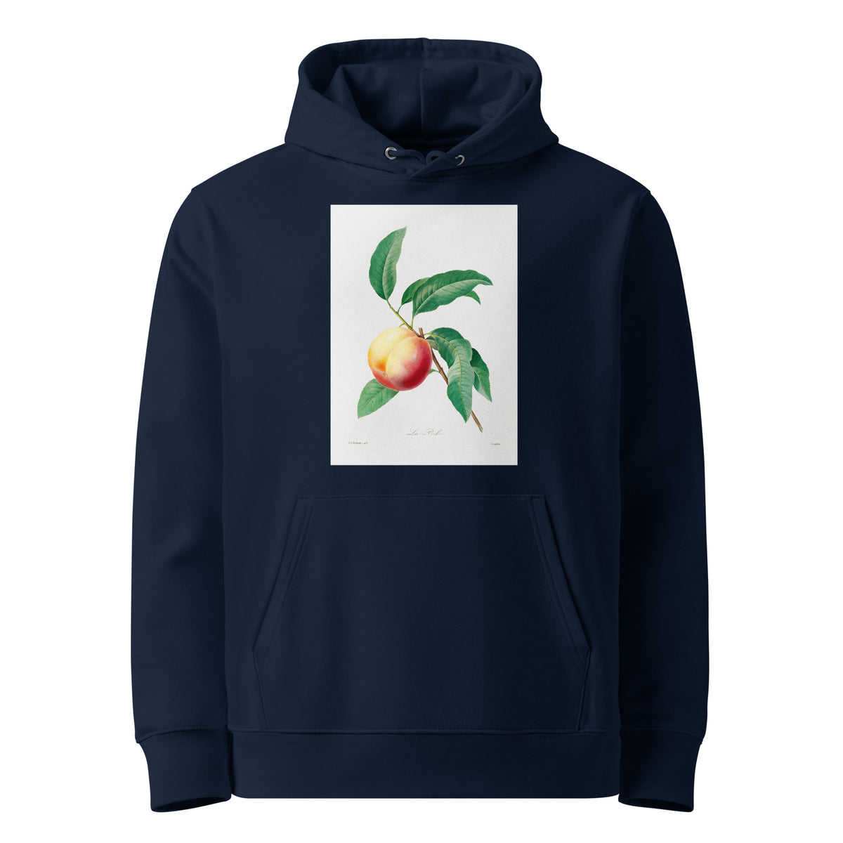 Navy Hoodie Peach Fruit On A Branch - Pierre-Joseph Redoute 1759 Premium