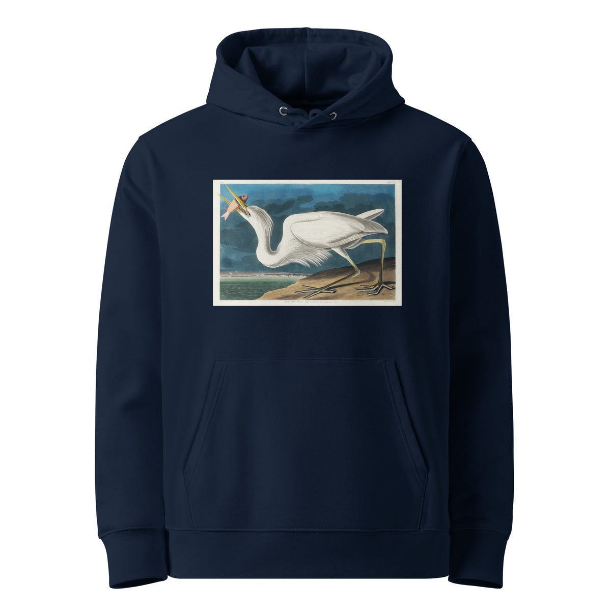 Navy Hoodie Great White Heron Premium