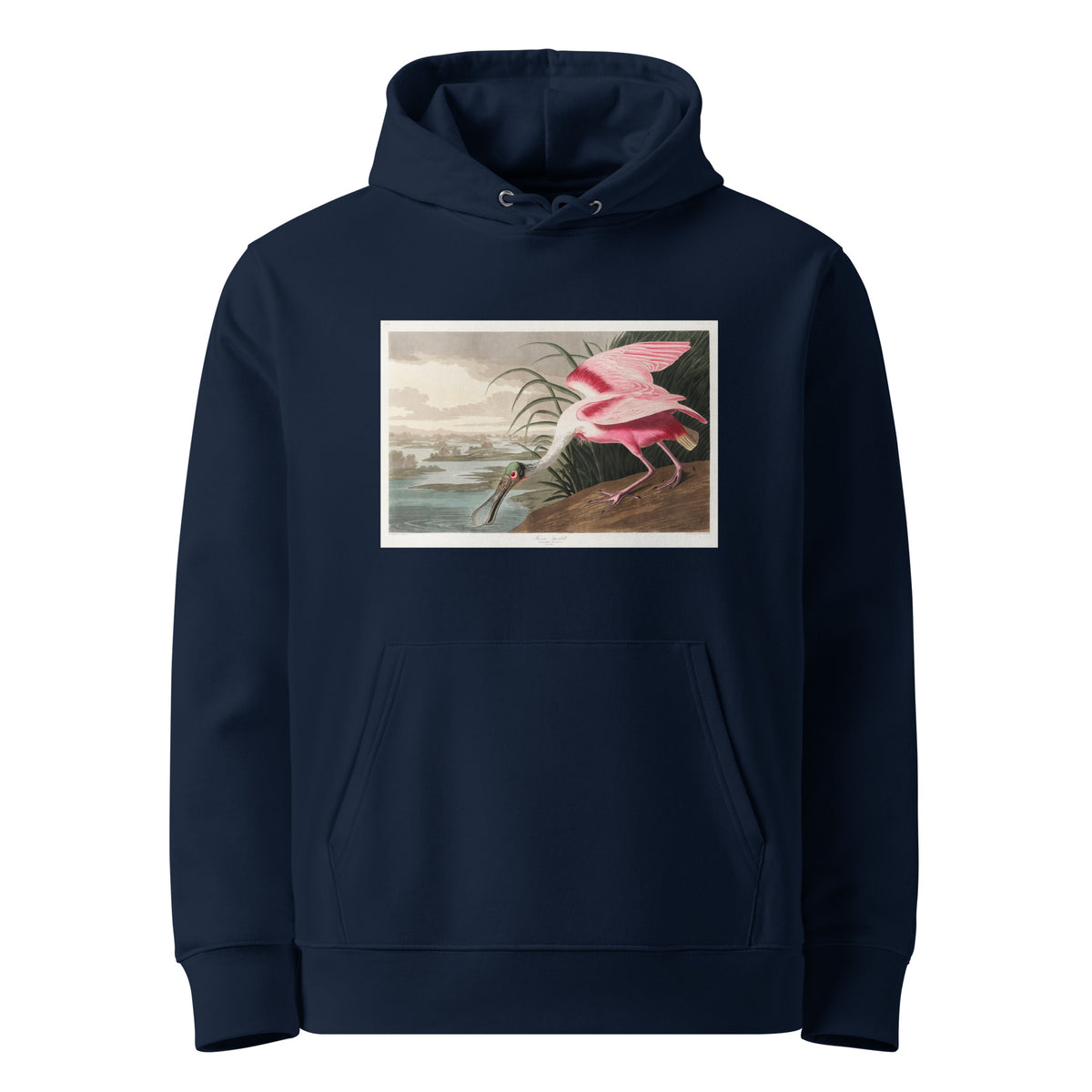 Navy Hoodie Roseate Spoonbill Premium
