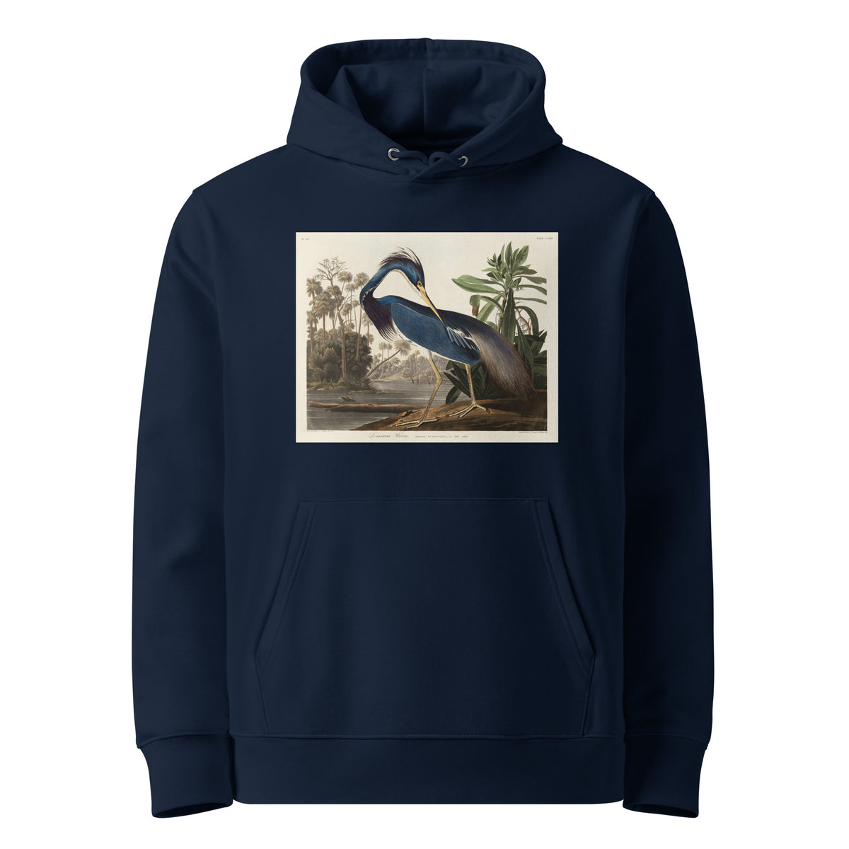 Navy Hoodie Louisiana Heron Premium