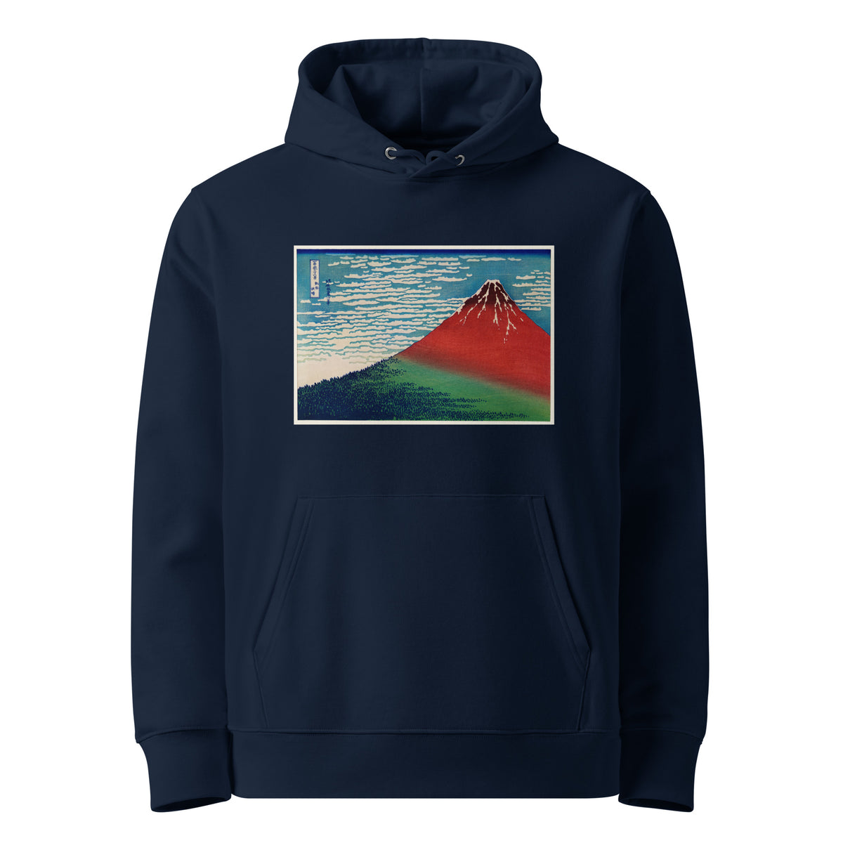 Navy Hoodie Katsushika Hokusai S Fine Wind Clear Morning A Famous Traditional Japanese Ukyio-E Style Illustration Of Mount Fuji Premium