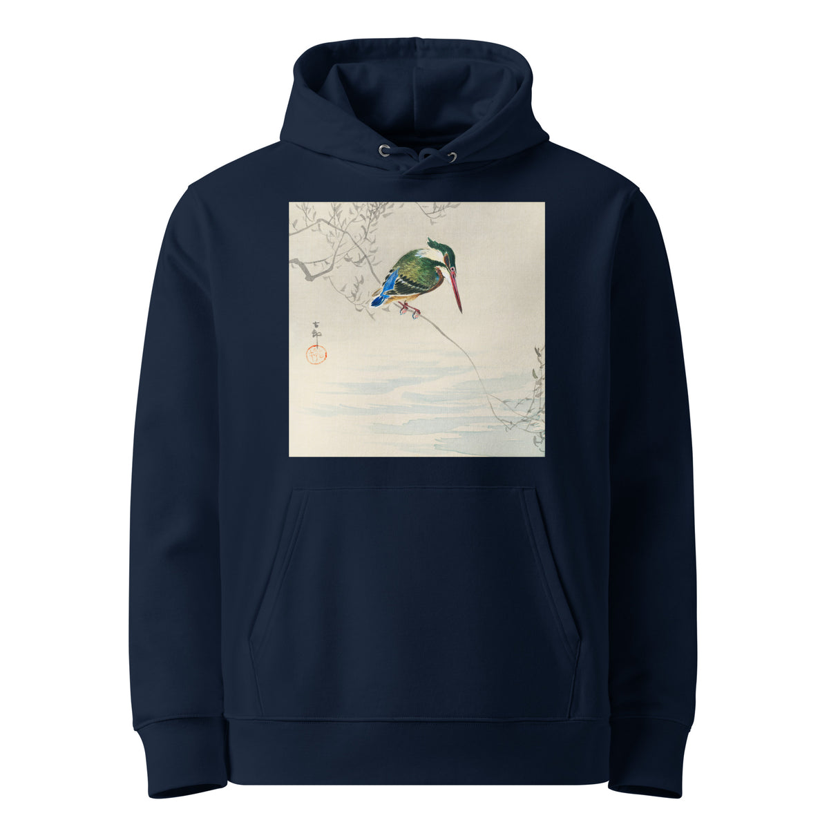 Navy Hoodie A Kingfisher - Ohara Koson 1920 Premium