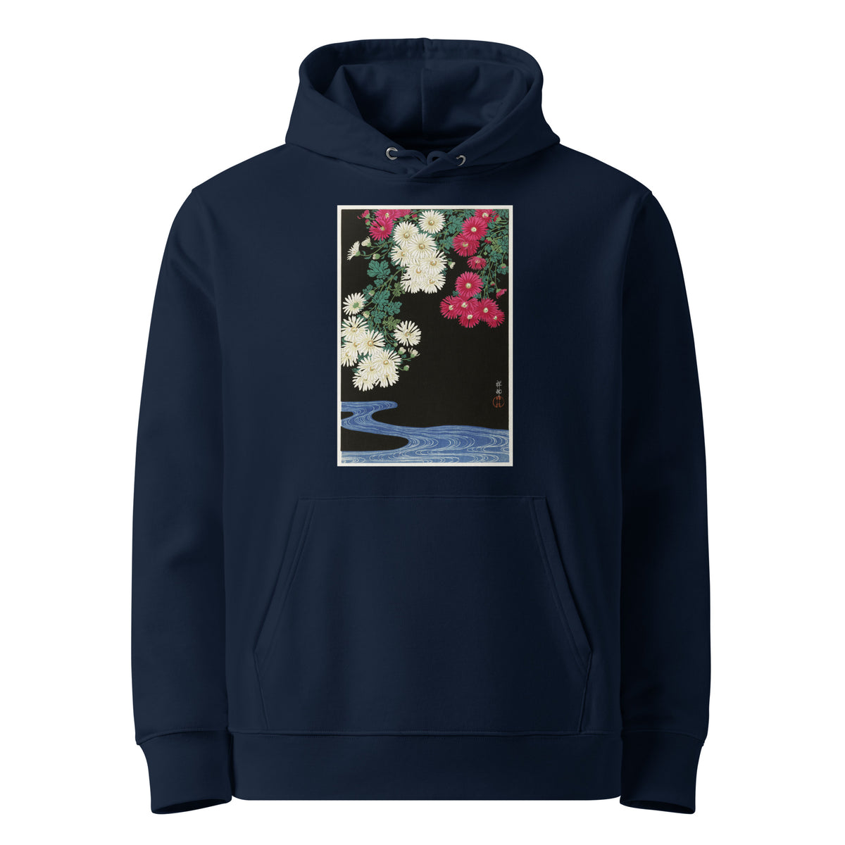 Navy Hoodie Chrysanthemums - Ohara Koson 1925 Premium