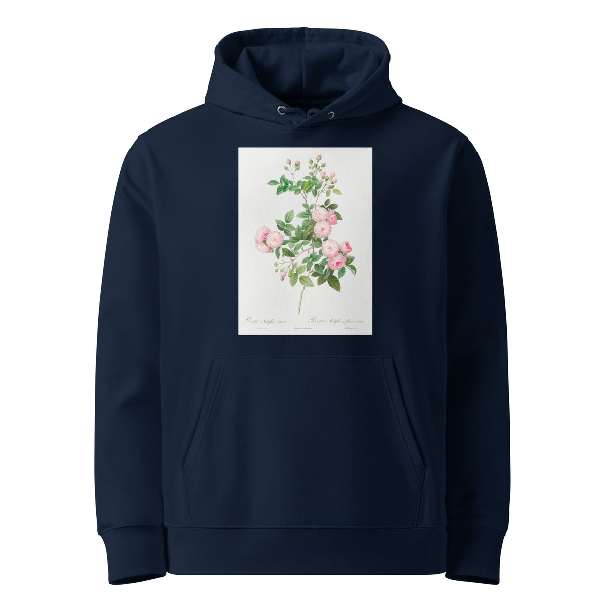 Navy Hoodie Flesh-Pink Multiflora Rosa Multiflora Carnea Premium