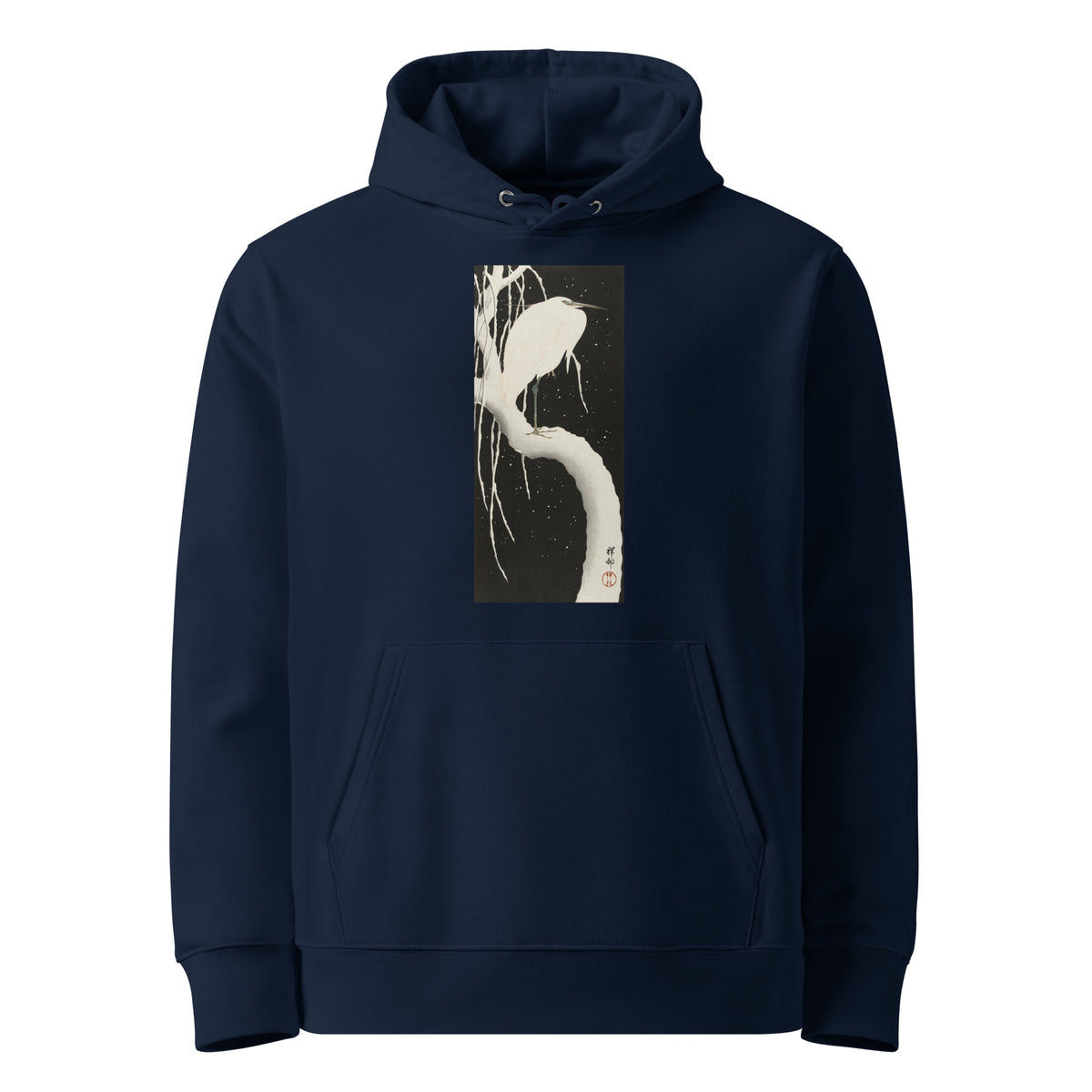 Navy Hoodie Heron In Snow Premium