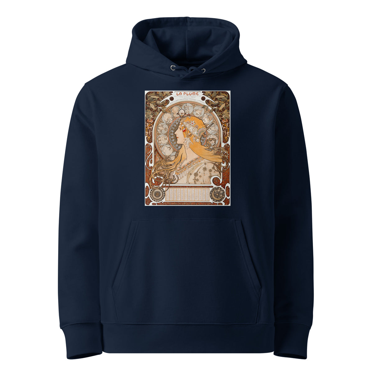 Navy Hoodie Alphonse Maria Mucha S Zodiaque Or La Plume Famous Art Nouveau Artwork Premium