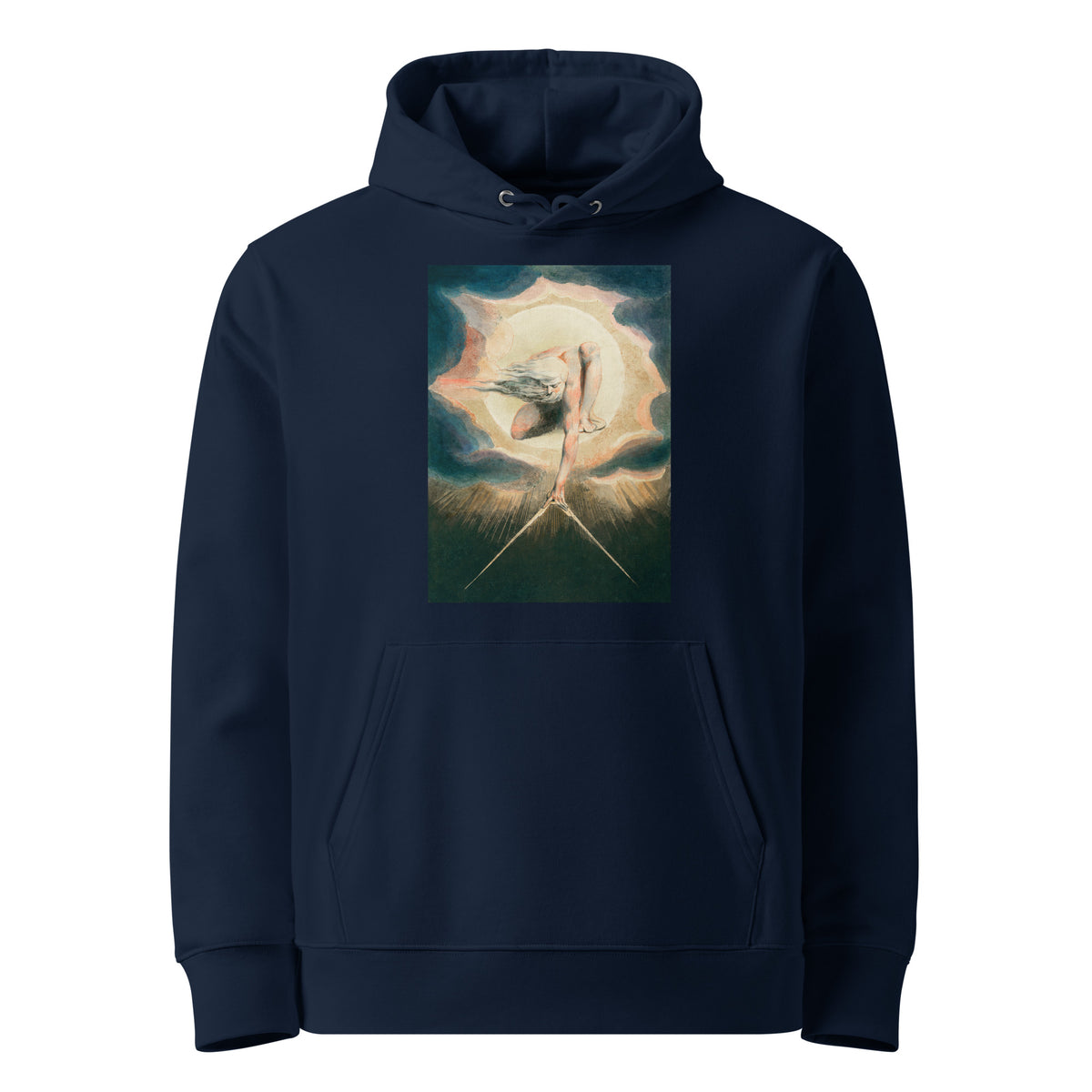 Navy Hoodie Ancient Of Days Setting A Compass To The Earth Illustration - William Blake 1794 Premium
