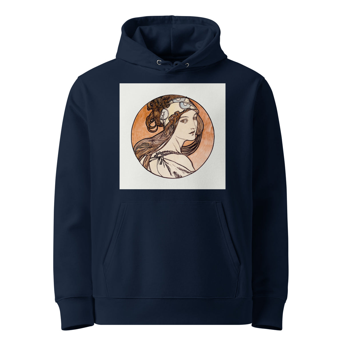 Navy Hoodie Stained Glass Fouquet Mucha I Premium