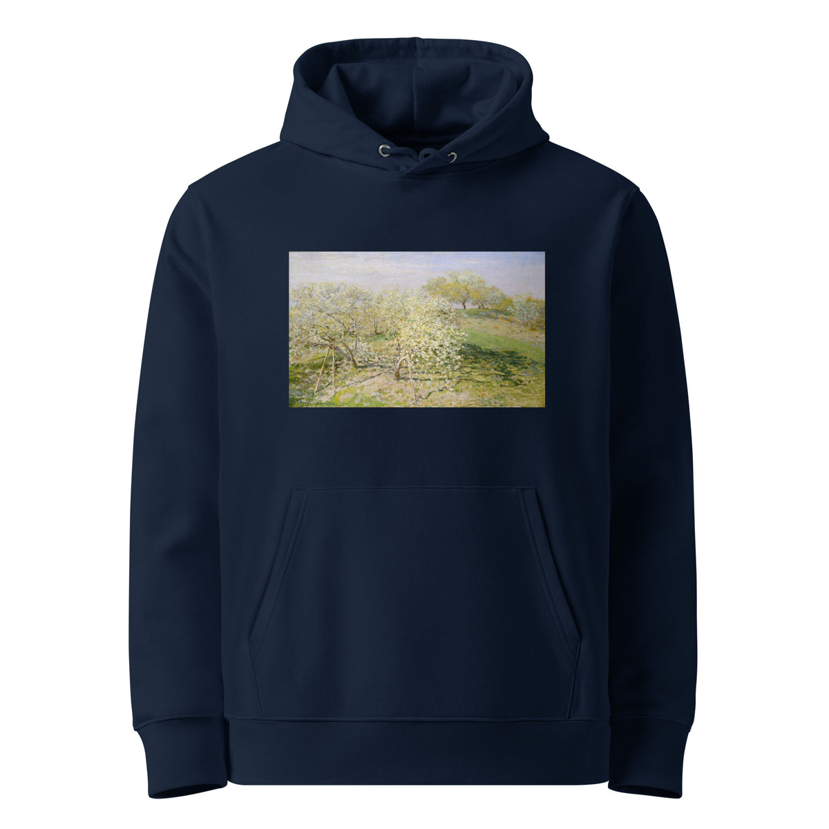 Navy Hoodie Spring Fruit Trees In Bloom Premium
