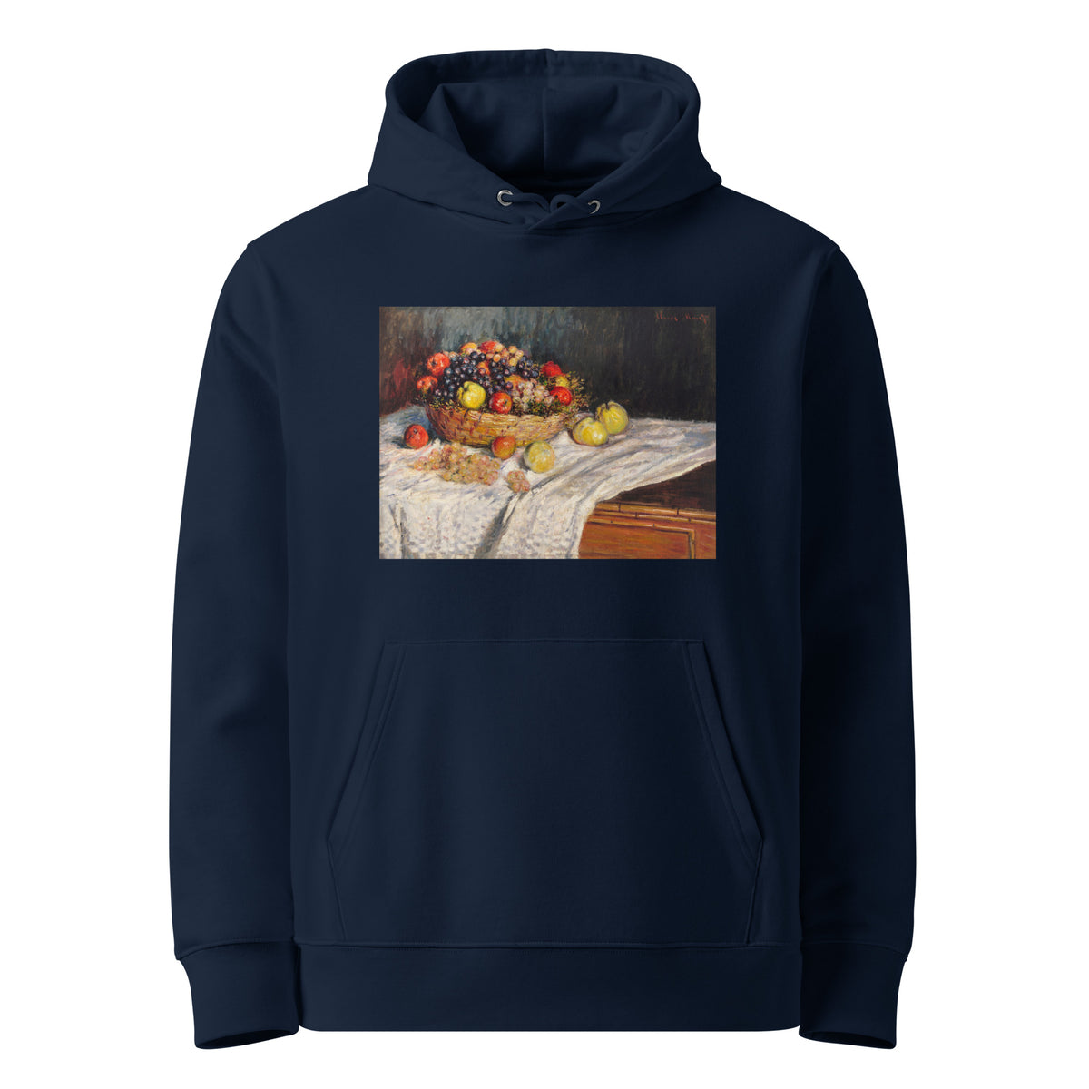 Navy Hoodie Apples And Grapes Premium