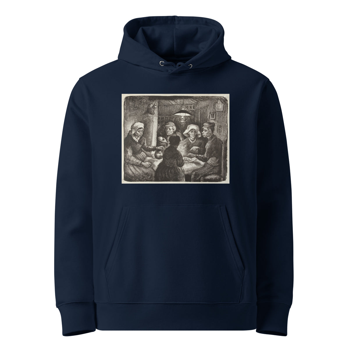 Navy Hoodie Composition Lithograph Of The Potato Eaters De Aardappeleters 1885 Premium
