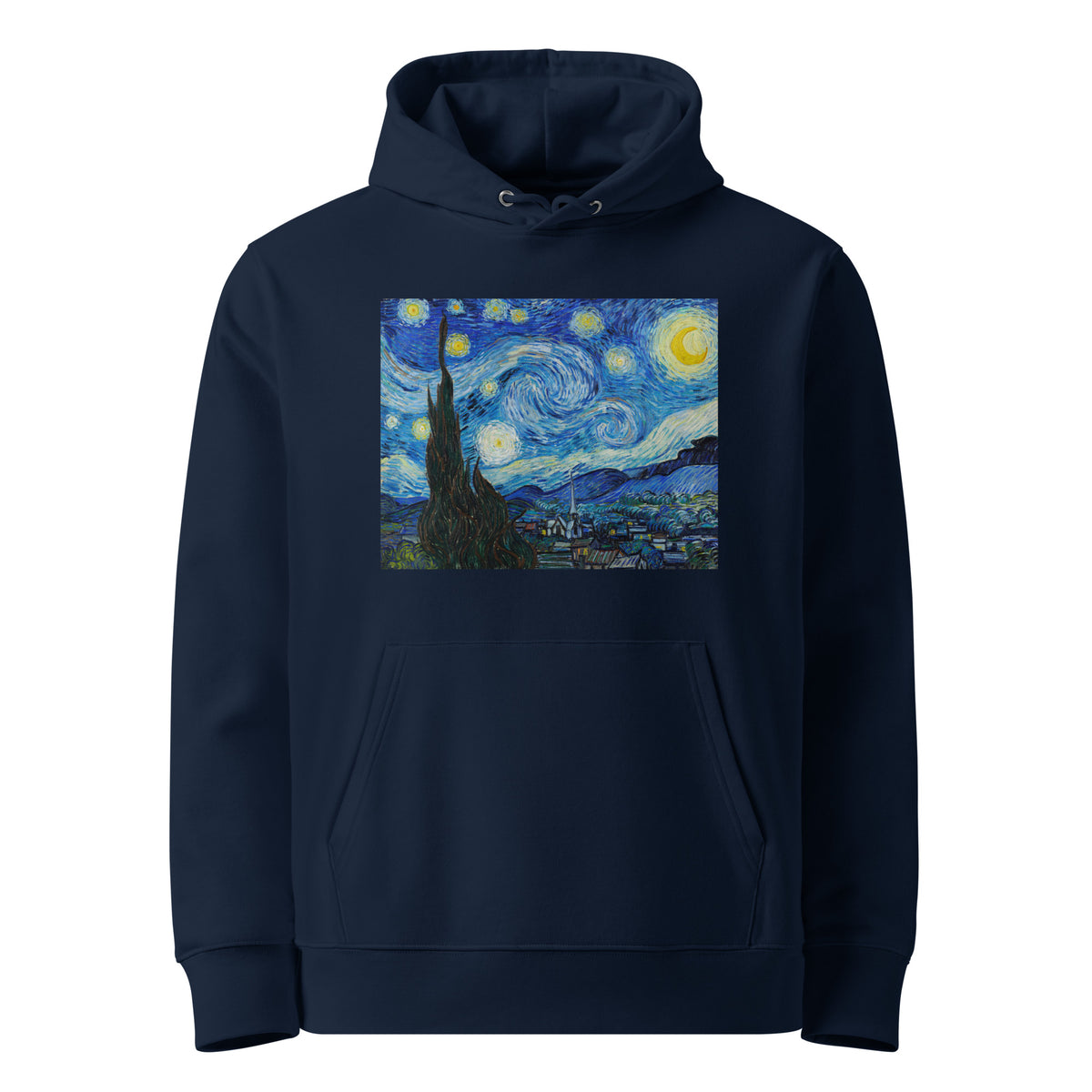 Navy Hoodie Vincent Van Gogh S The Starry Night Famous Painting Premium