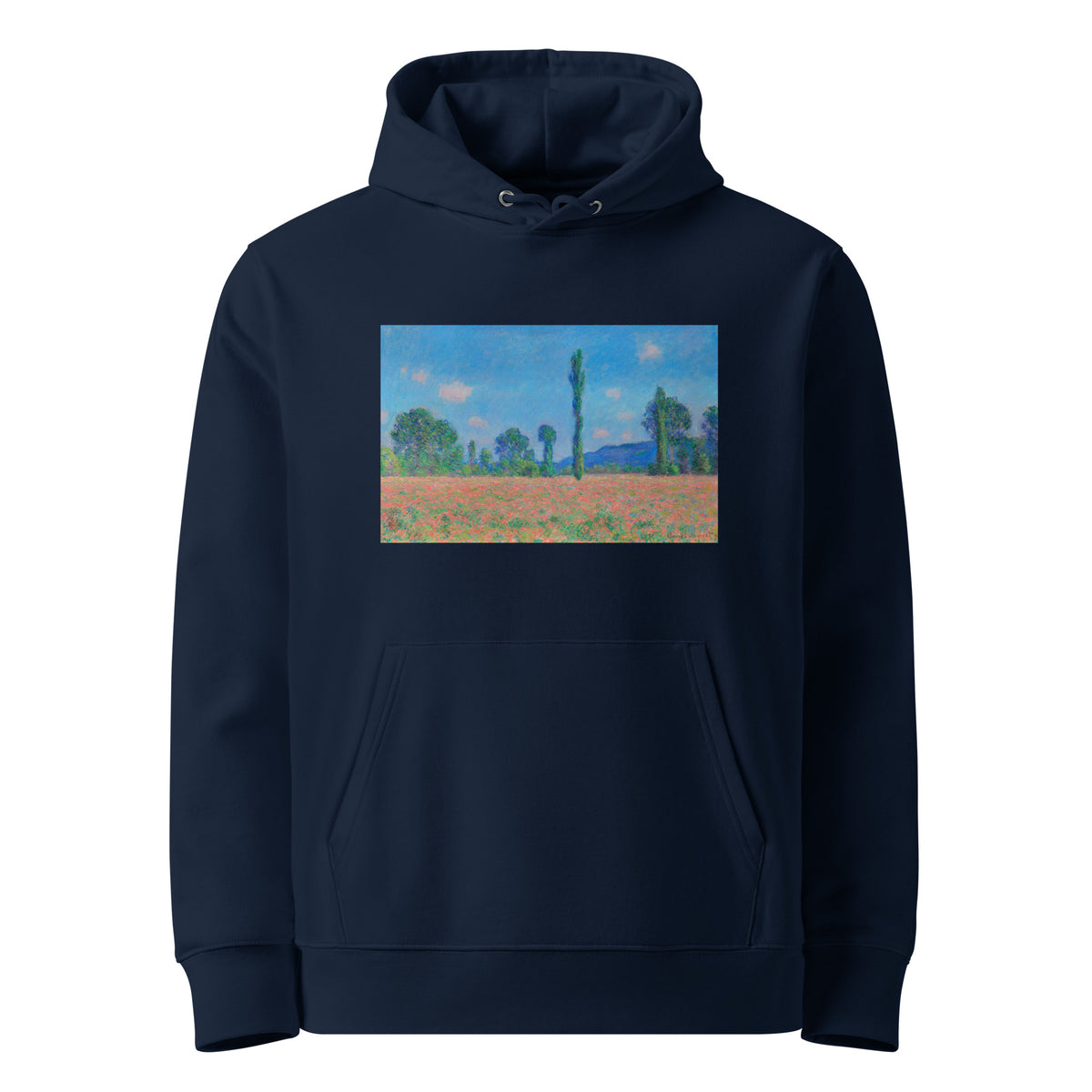 Navy Hoodie Poppy Field Giverny Premium