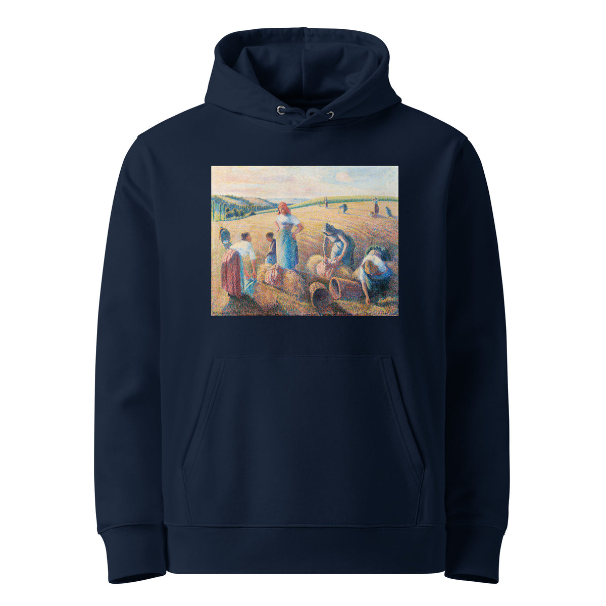 Navy Hoodie The Gleaners Painting In High Resolution Premium