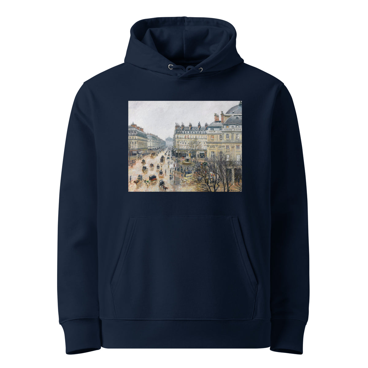 Navy Hoodie French Theater Square Paris Painting In High Resolution Premium
