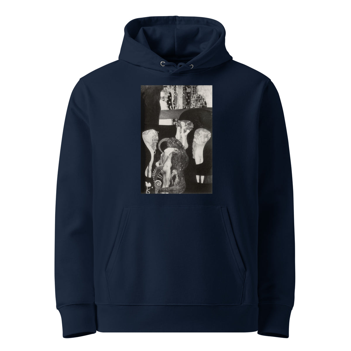 Navy Hoodie Gustav Klimt Jurisprudence Famous Painting Premium