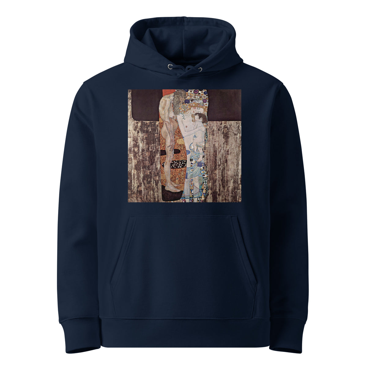 Navy Hoodie Gustav Klimt The Three Ages Of The Woman Famous Painting Premium