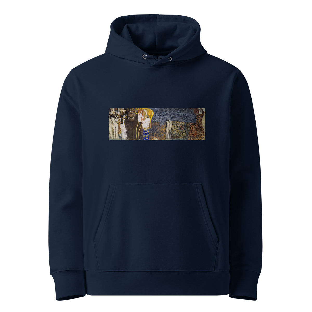 Navy Hoodie Gustav Klimt The Hostile Powers Famous Painting Premium
