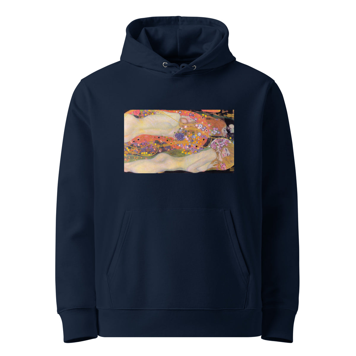 Navy Hoodie Gustav Klimt Water Serpents II Famous Painting Premium