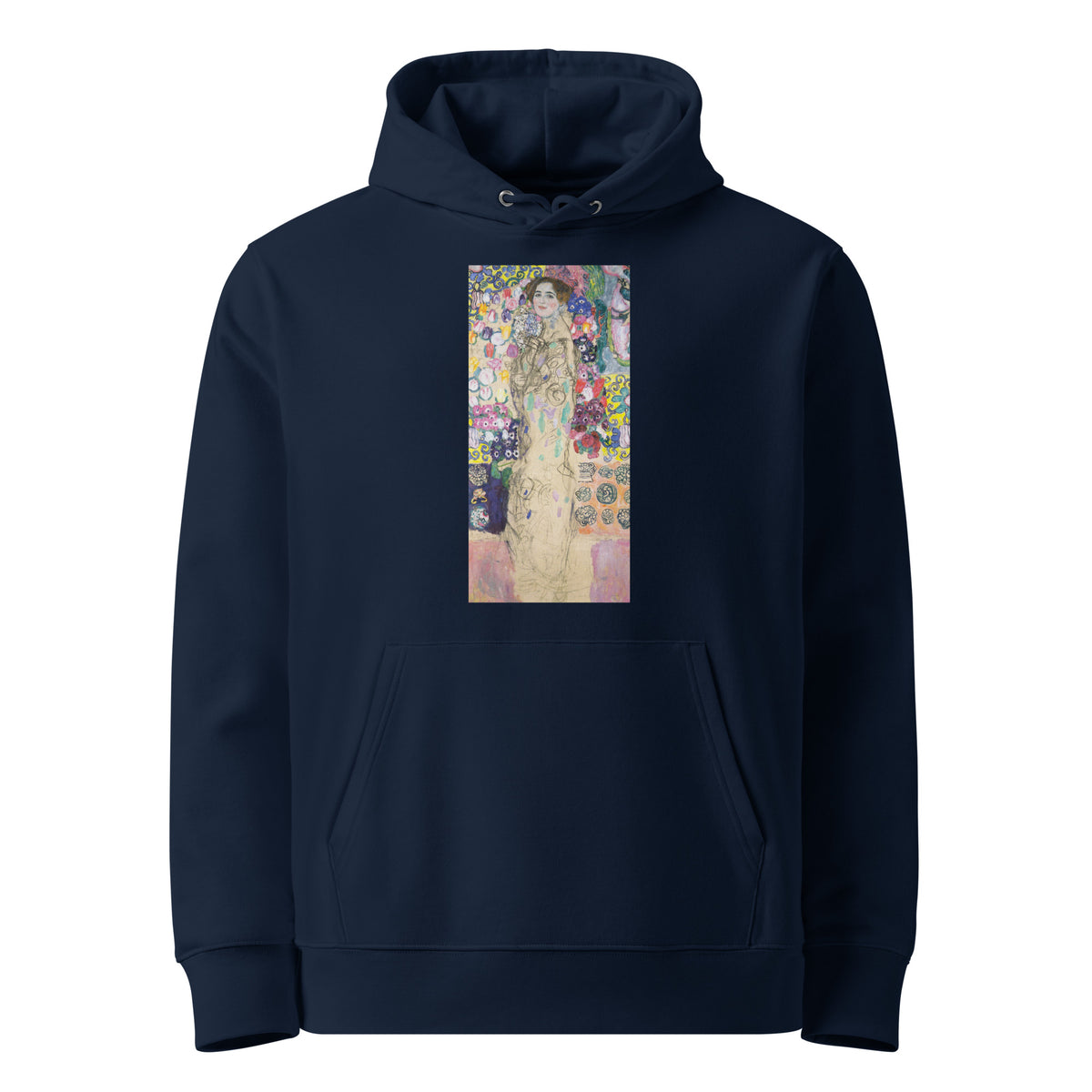 Navy Hoodie Gustav Klimt Portrait Of Maria Munk Famous Painting Premium