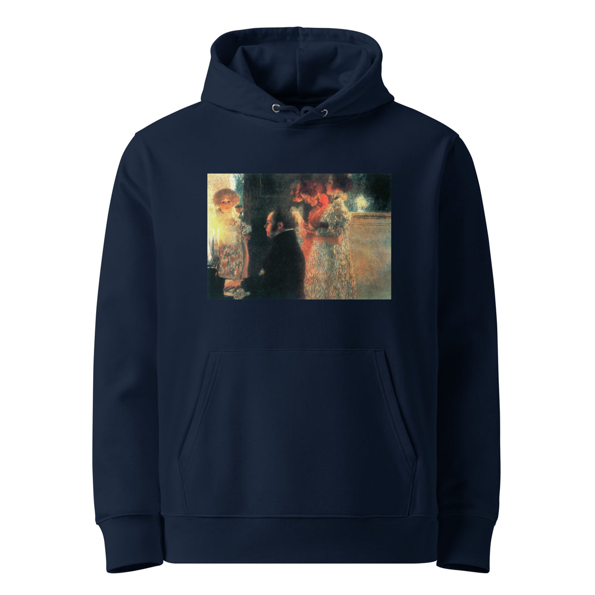 Navy Hoodie Gustav Klimt Schubert At The Piano II Famous Painting Premium