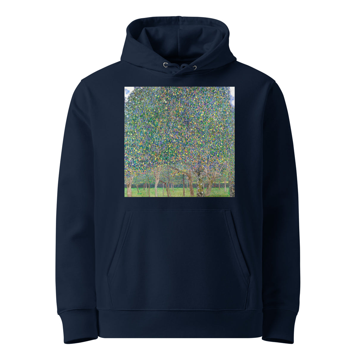 Navy Hoodie Gustav Klimt Pear Tree Famous Painting Premium