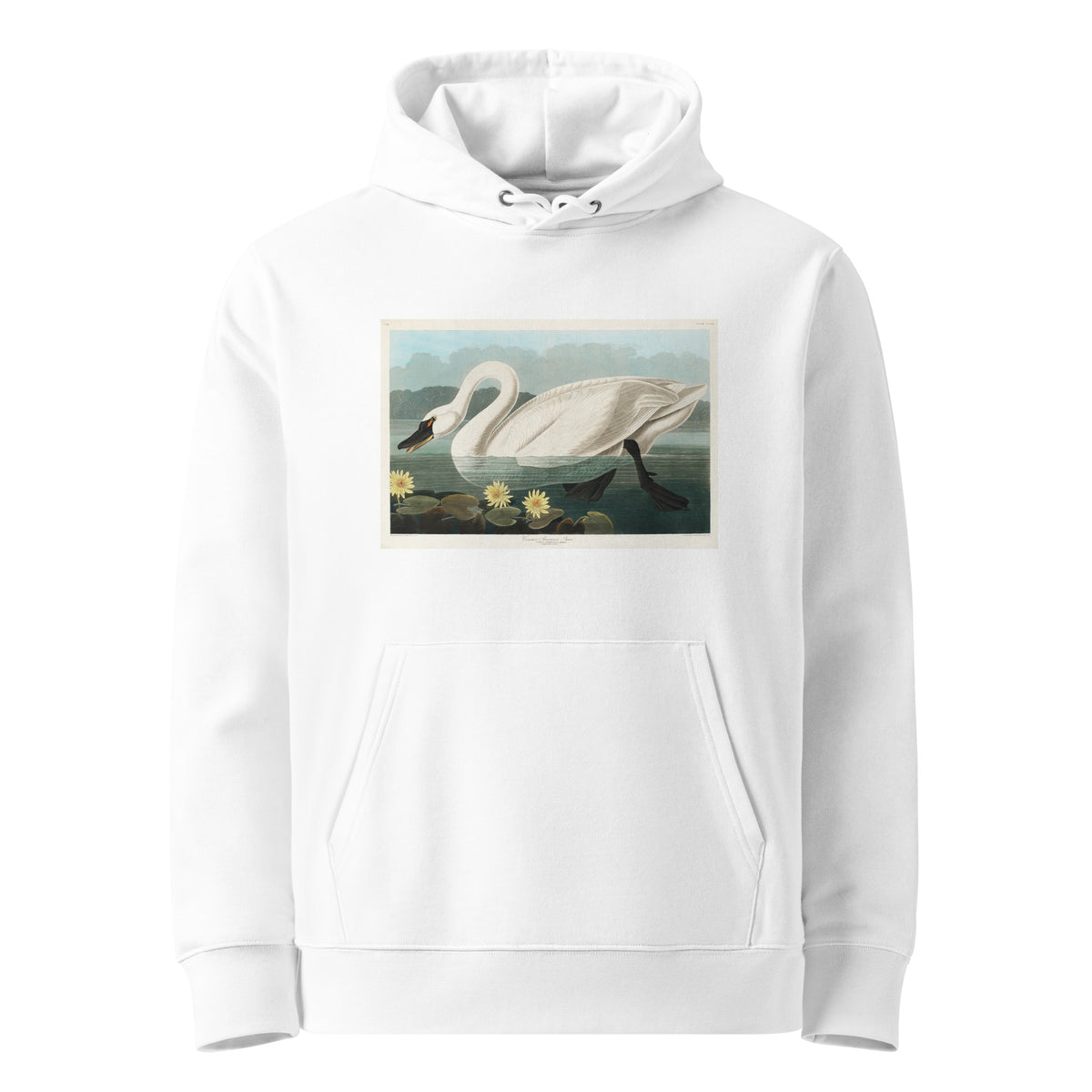 White Hoodie Common American Swan - John James Audubon 1827 Premium