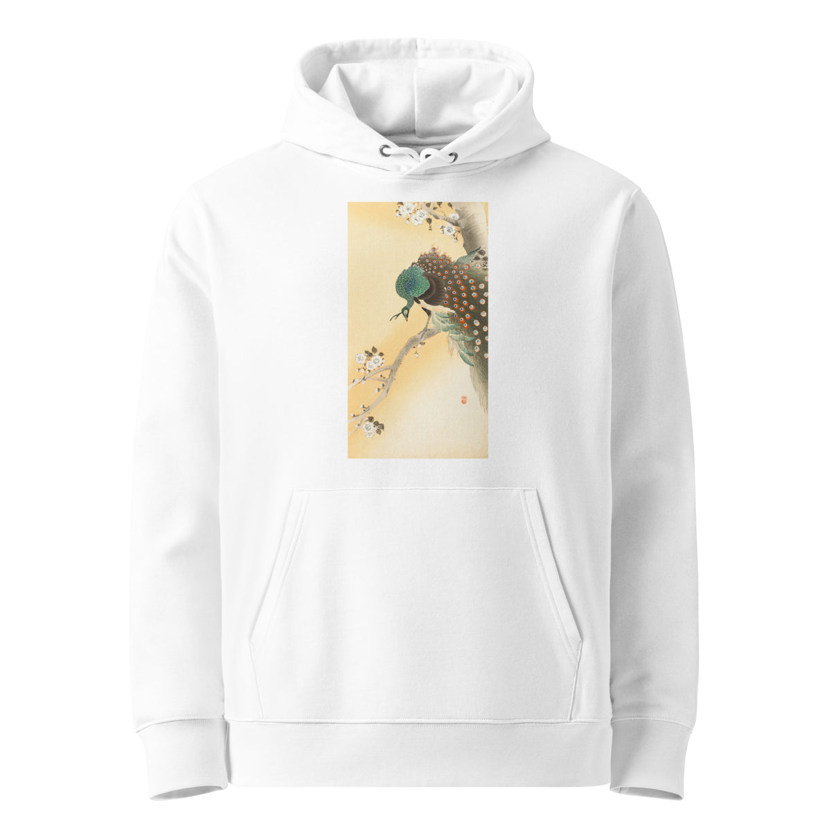 White Hoodie Peacock On A Cherry Blossom Tree - Ohara Koson 1900 Premium